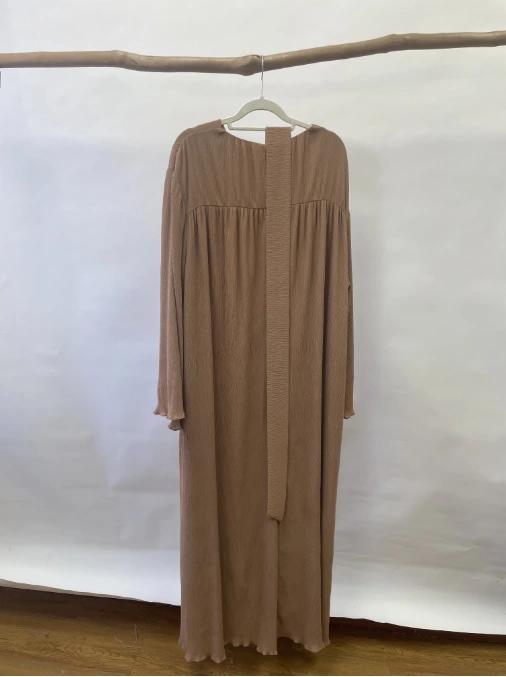 Robe Maxi en tricot mélangé personnalisé, manches Extra longues, tricot côtelé, col bateau, 2024 1