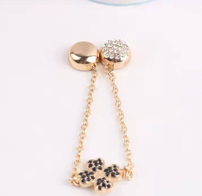 2 pièces/paquet nouveautés dames musulmanes chaîne magnétique Hijab broches strass diamant broches femmes écharpe Hijab aimant broche 1