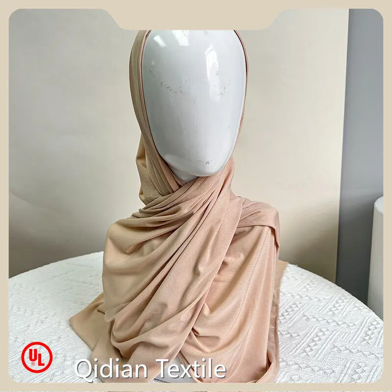 Qidian Textile Green Jersey Hijab Green Jersey Hijabfactory Price 1