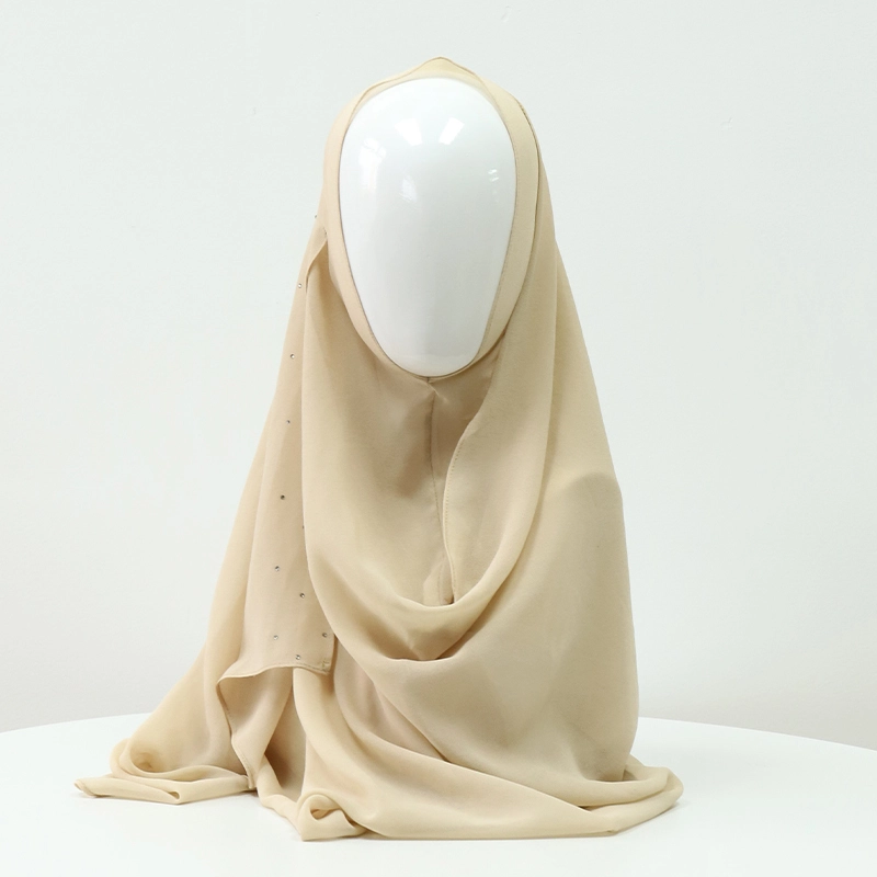 Batu Terbaru Berhias Sedia Dipakai Instant Malaysia Muslimah Chiffon Hijab Scarf Shawl-1735017451144392 1