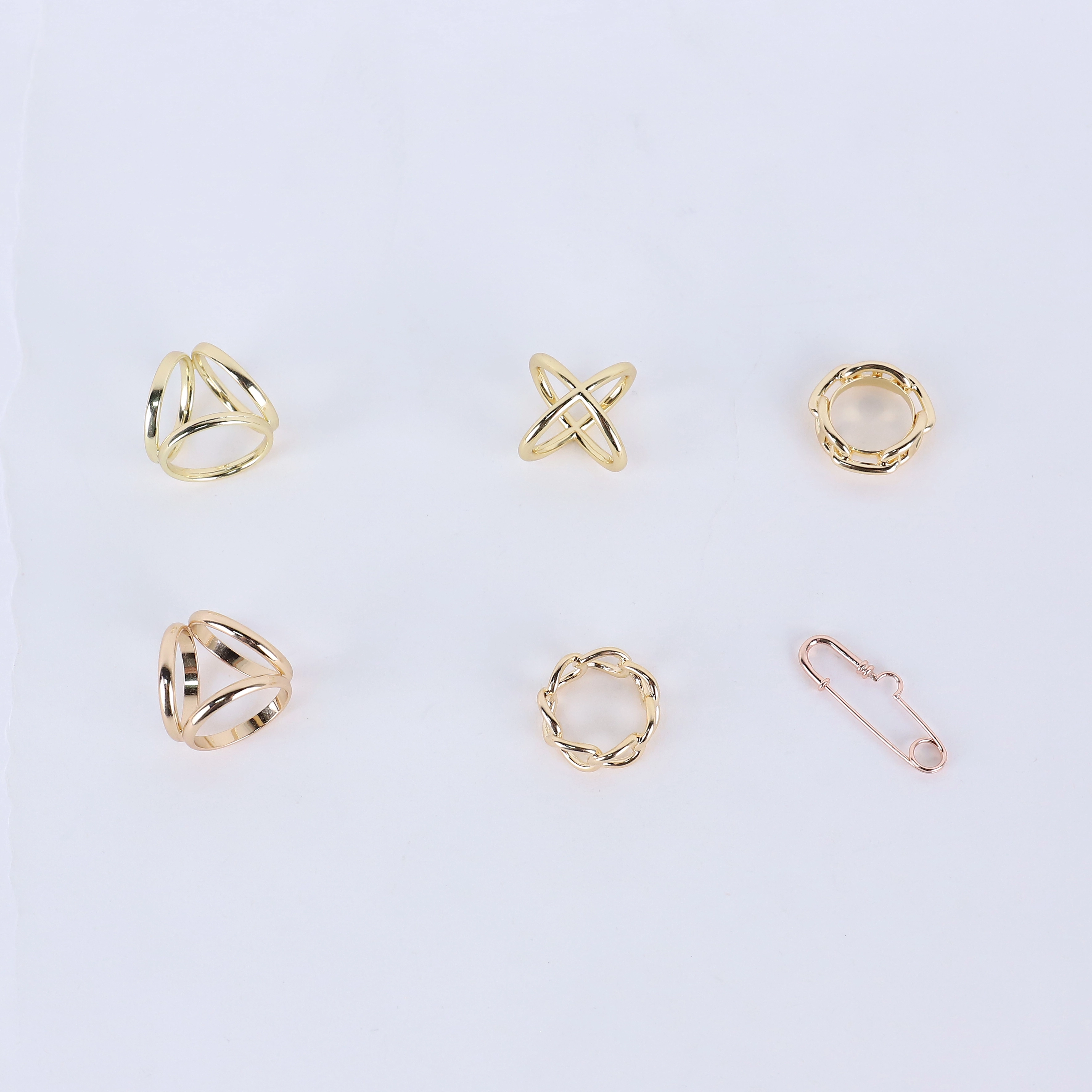 Hot sell fashion luxury Twelve different styles hijabs rings muslim hijab accessories ring scarf hijab buckle ring 1