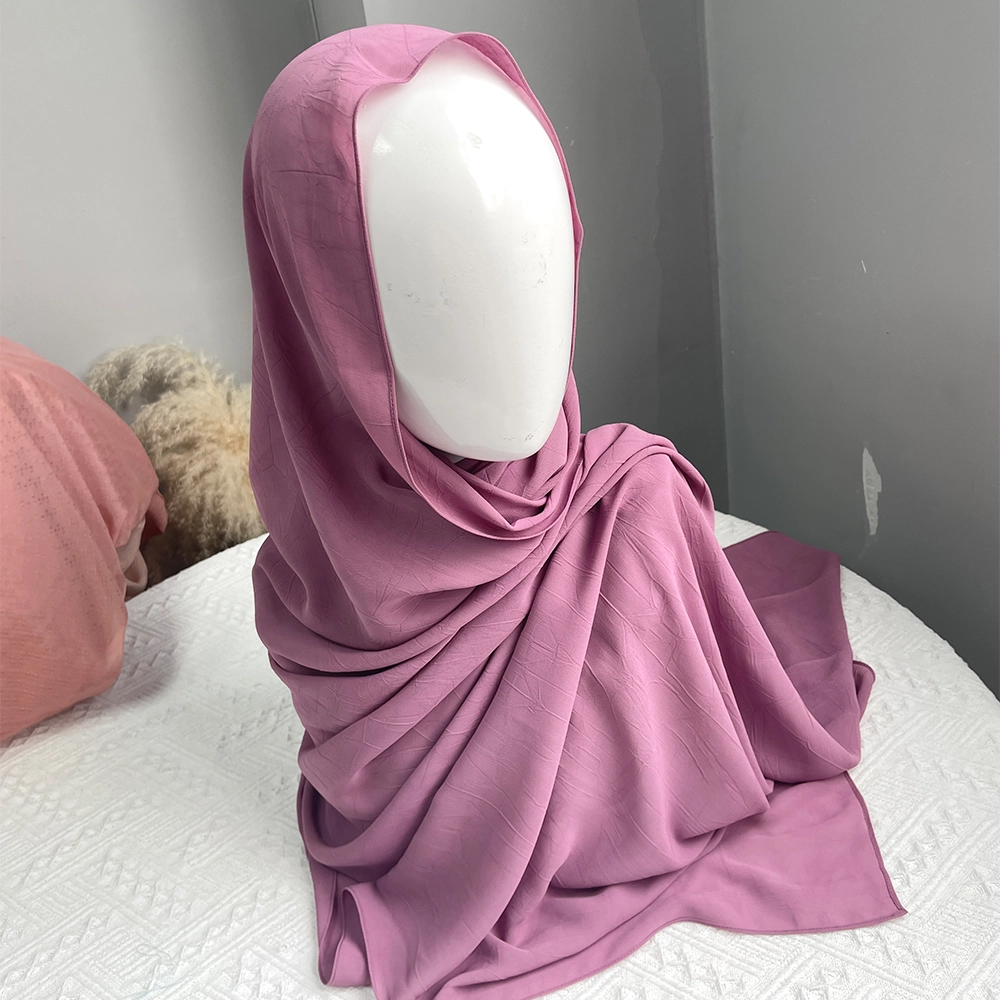 flowy chiffon crepe shawl flower crinkle chiffon silk scarves women muslim headscarf 1
