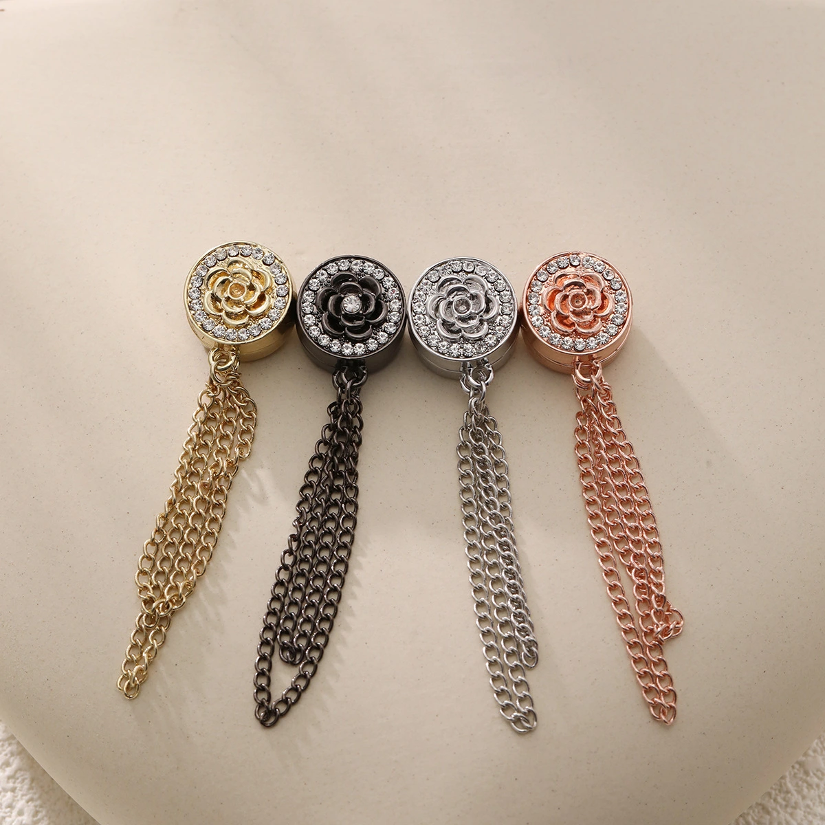 Hot Sale Magnet Buckle Jewelry Customized Macron Color Strong Magnetic Round Muslim Hijab Pins For Women 1