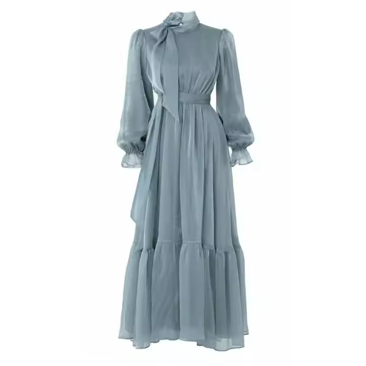 Robe maxi Ramadan Nouvel musulman ABAYA MAXI Robe islamique Vêtements Femmes Long Manche Modest Maxi Robe 1