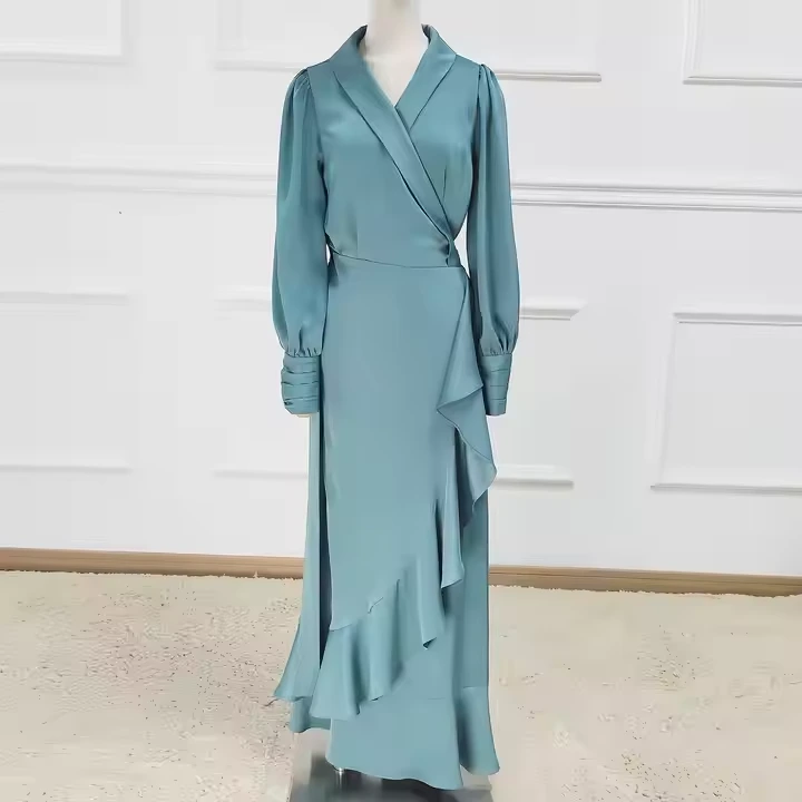 New Arrival Muslim Women Long Modest Maxi Dress Cotton Ramadan Islamic Clothing Dubai Party Evening Abayas 1