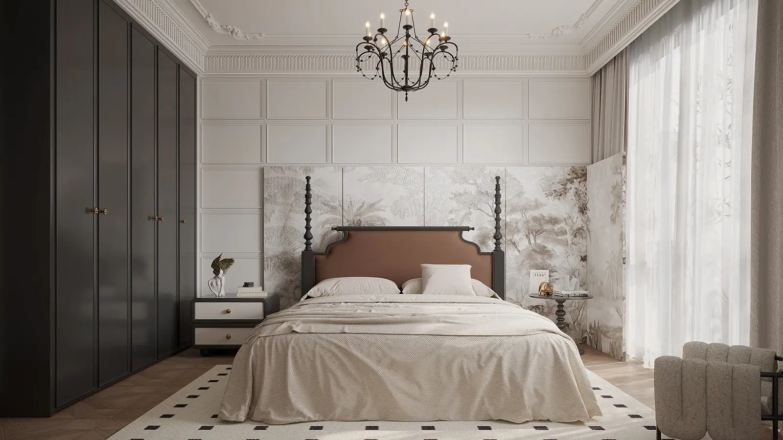 Armario de dormitorio negro moderno 1