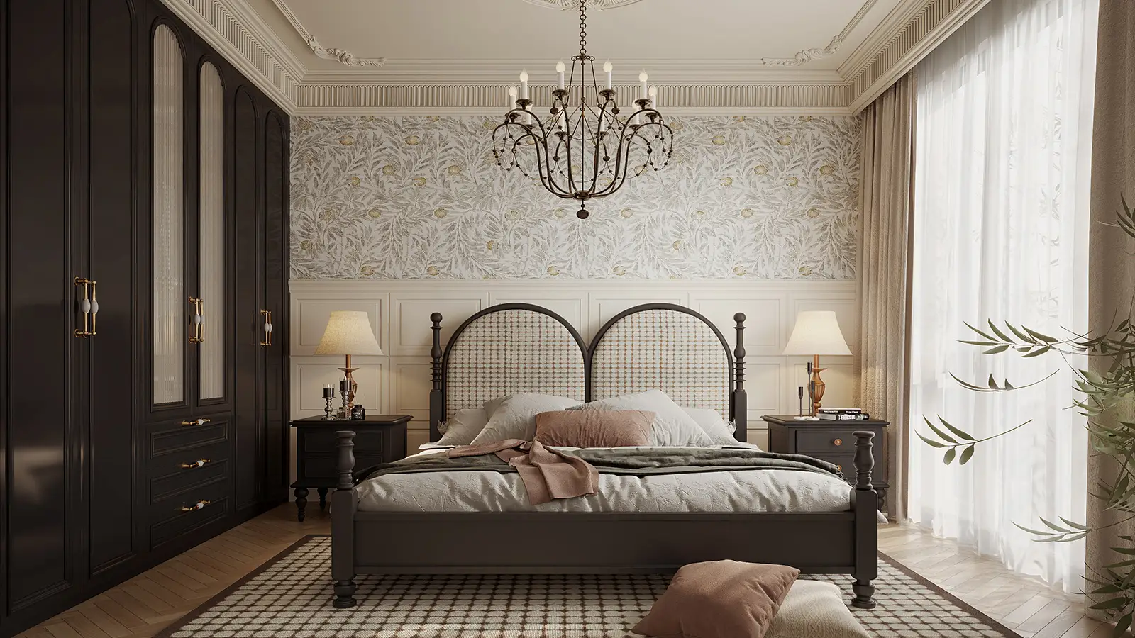 Armadio moderno in stile europeo con vetro 1