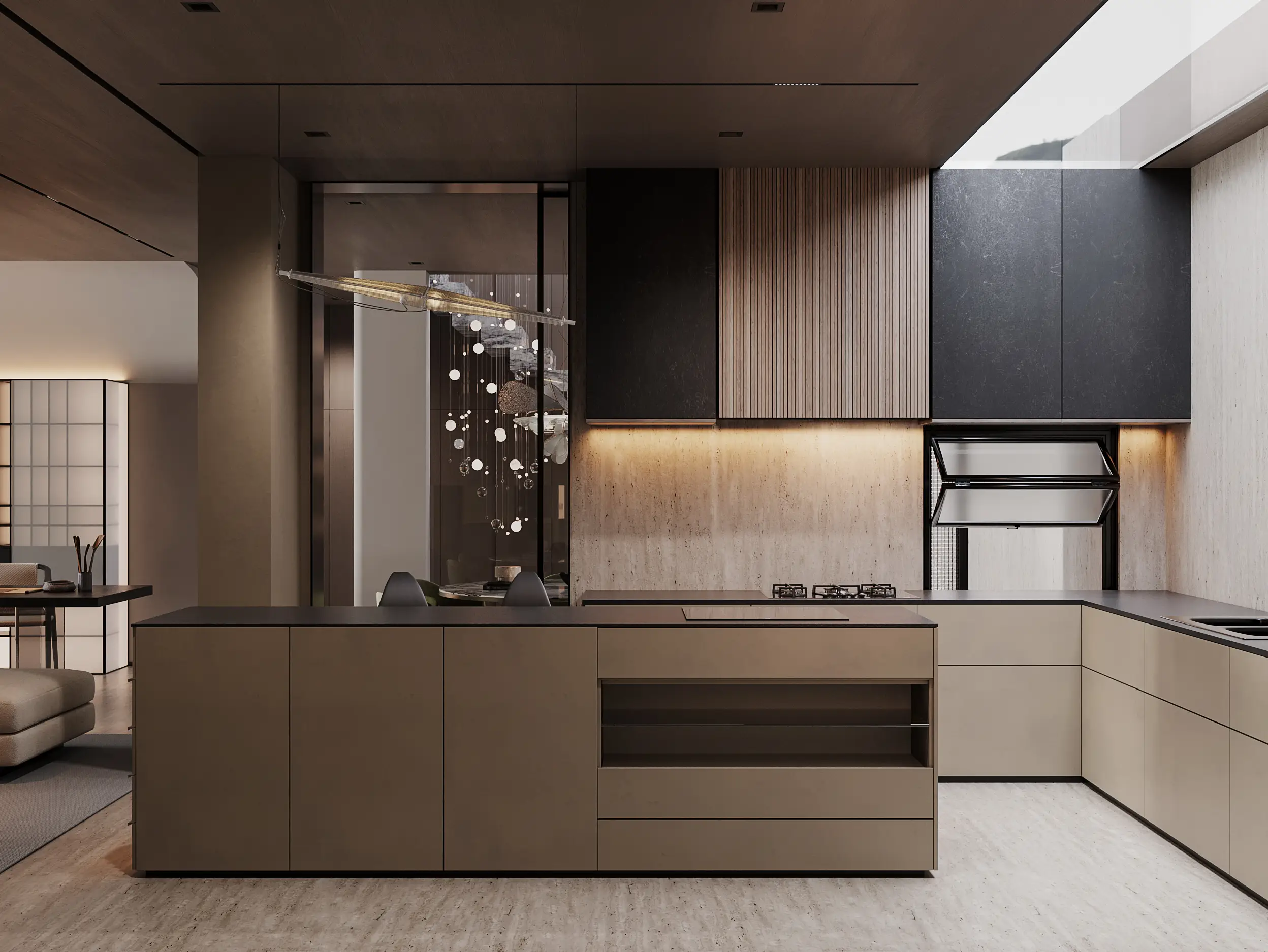 Новый кухонный шкаф в китайском стиле с островом на продажу 1