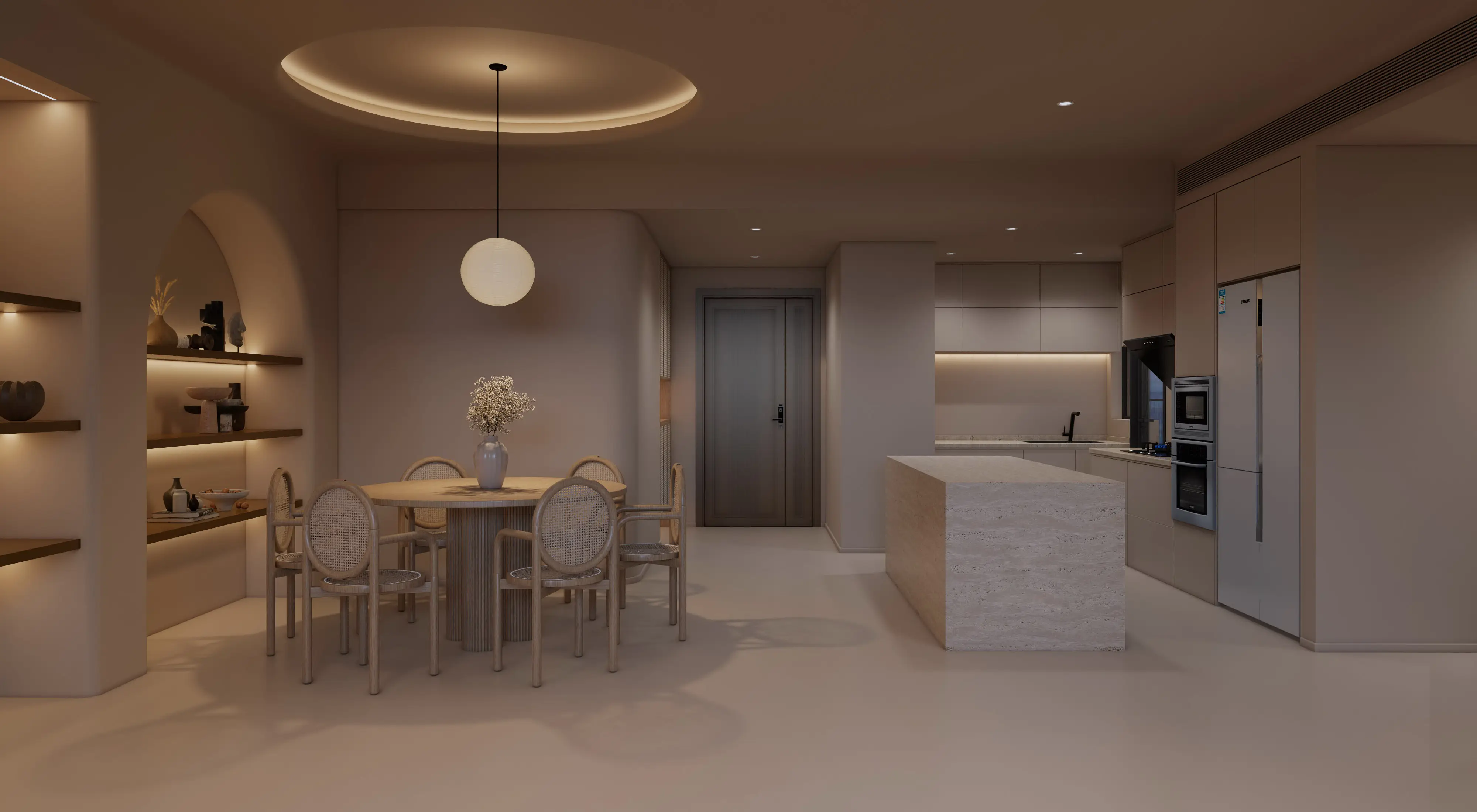 Cocina de diseño cálida y confortable. 1