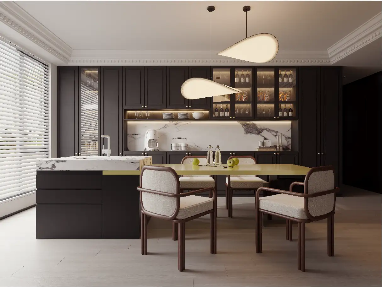 Роскошный современный лакированный кухонный шкаф Dabinet 1