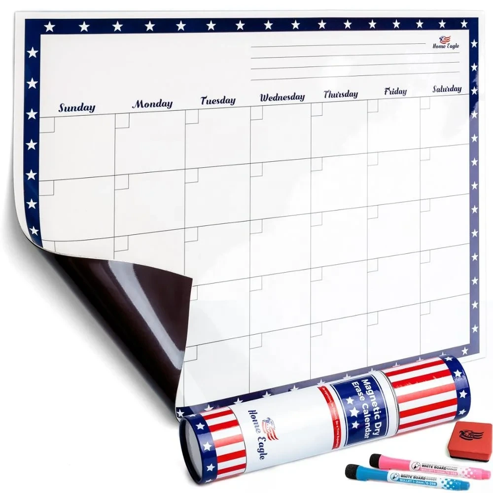 Magnetic Whiteboard Calendar Gift Set Fridge Dry Erase Board Activities Dry Erase Calendar Can Be Custom Printed 1