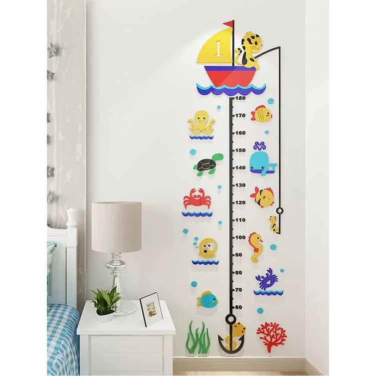 Custom Acrylic Pvc Kids Height Measurement Height Charts Self Adhesive Acrylic Growth Chart Sticker 1