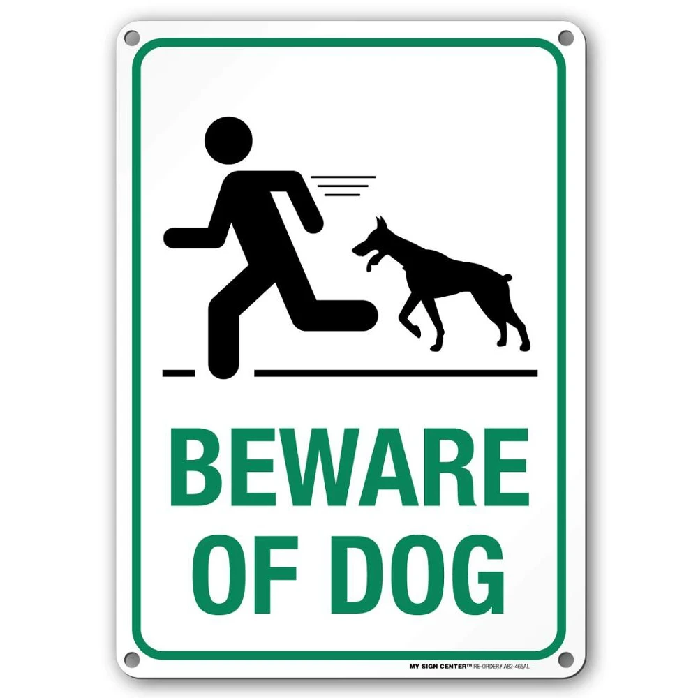Customized Warning Tin Signs Notice Beware Warning Sign of Dogs 1