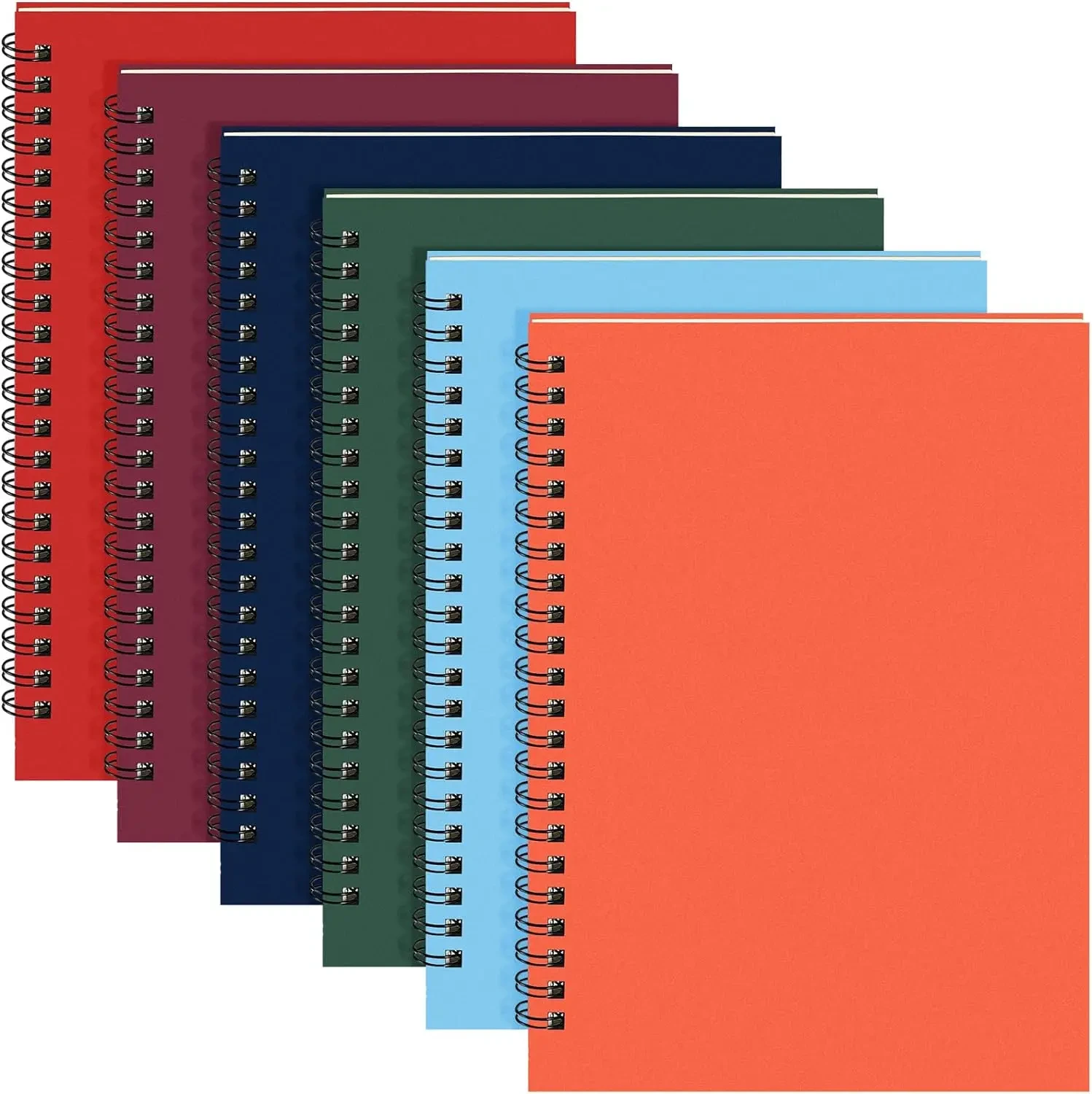 50 Sheets Spiral Notebooks A5 Lined 5pcs College Ruled Journals Bulk Thick Paper For Work,Study,Notes Taking 1