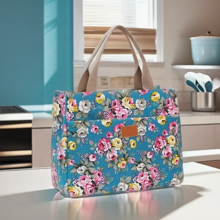 The Wholesales Custom Waterproof Canvas Shopping Handbag Reusable Double Layer Multi-purpose Canvas Shoulder Bag 1