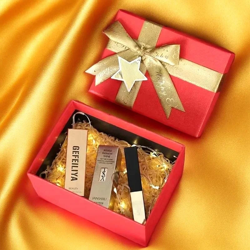 Double Door Folding Valentine's Day Paper Boxes Ins Ribbon Decoration Fashion Accessories And Storage Gift Boxes For Weddings 1