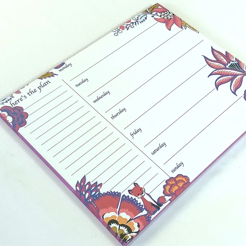 Custom Flower Printing Weekly Planner Tear Off To Do List Notepad Schedule Notepad 1