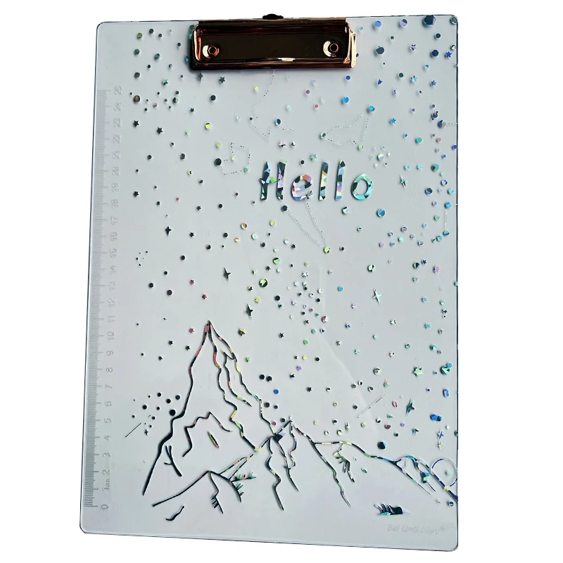 Hangable Plastic Clipboards Custom Lightweight Decorative Acrylic Clipboard With Clips 1