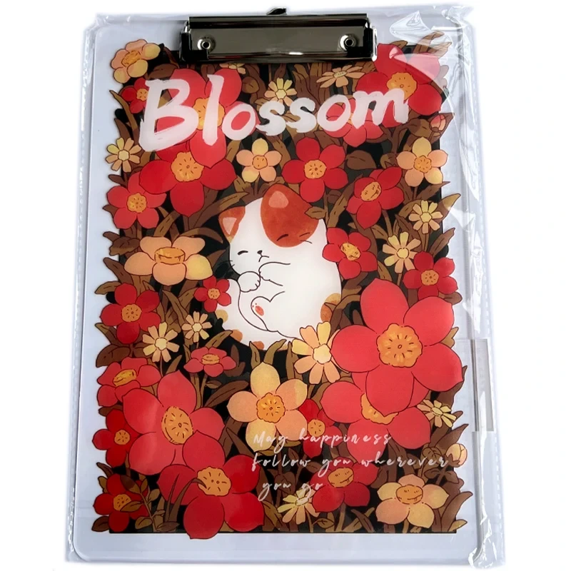 Fashion Design Letter Size Plastic Clipboards Cute Custom Pattern A4 Standard Size Acrylic Clipboard With Low Profile Metal Clip 1