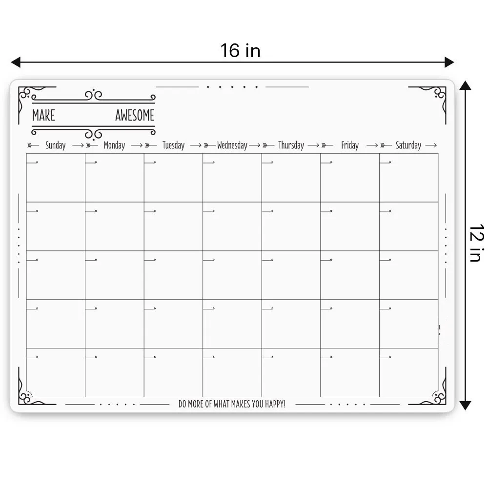 Refrigerator Calendar Magnetic White Board Calendar Dry Erase Planner Monthly Whiteboard 1