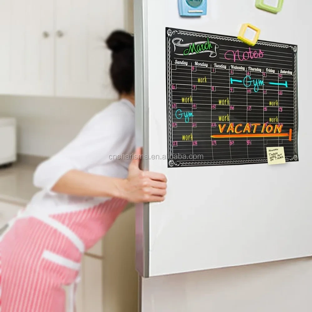 Refrigerator Magnetic Chore Chart Magnet White Board Fridge Monthly Weekly Calendar Whiteboard For Fridge 1