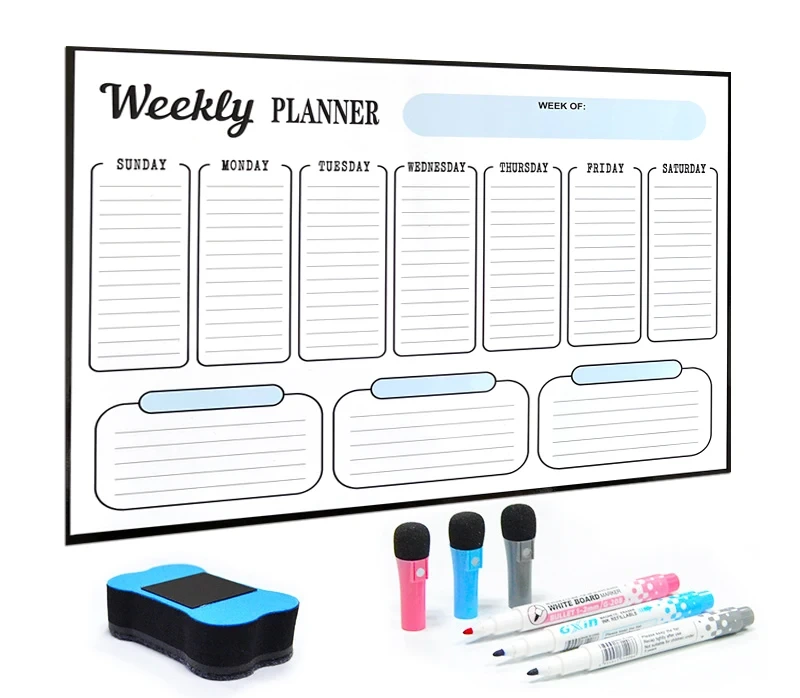 Magnetic Whiteboard Calendar Dry Erase Monthly Weekly Planner Magnetic Chore Chart For Fridge 1