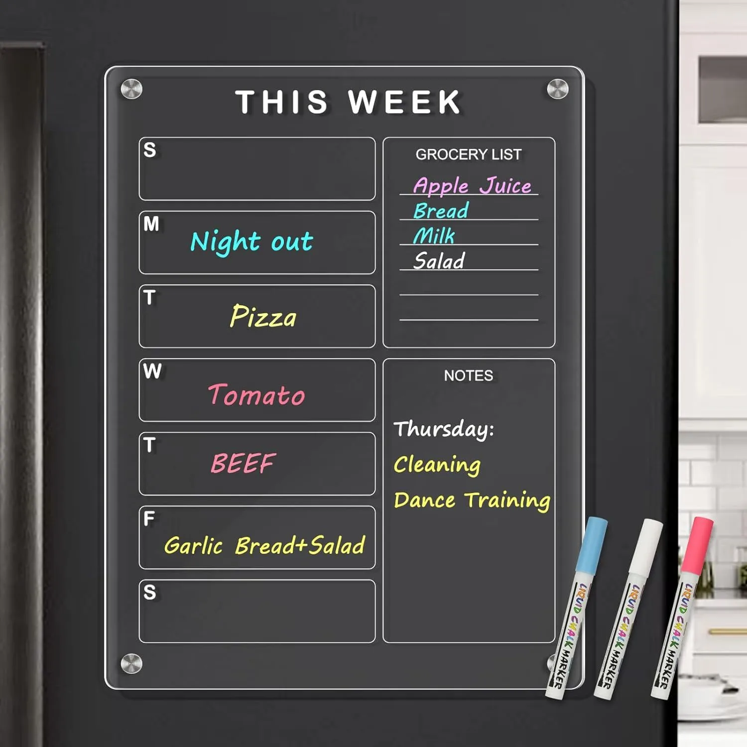 Magnetic Acrylic board Clear acrylic calendar weekly planner acrylic calendar for fridge1 1