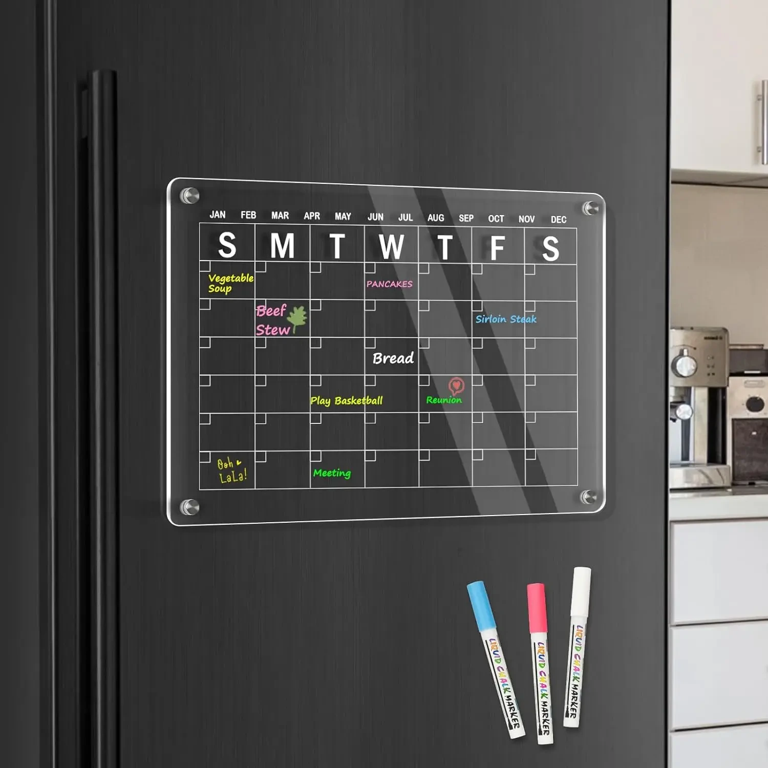 magnetic acrylic board clear acrylic Calendar magnetic acrylic Calendar for fridge1 1