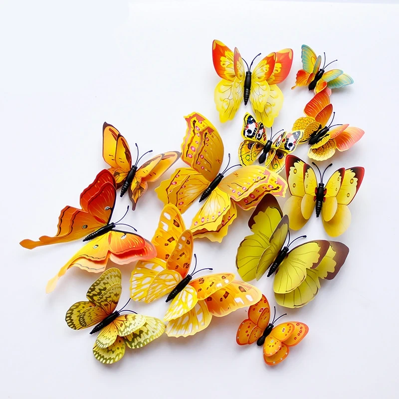 Factory Direct Sales Waterproof 3d Butterfly Brick Wall Stickers For Decoration 1