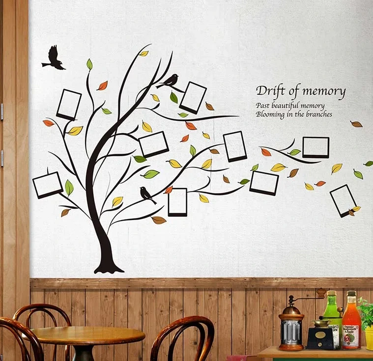Wholesale Custom Vinyl Photo Frame Tree Wall Decals Photo Frame Sticker 1