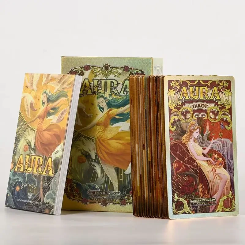 Wholesale Custom Gold Or Silver Foil Indoor Board Game Divination 78 Paper Tarot Cards Deck With Guidebook 1