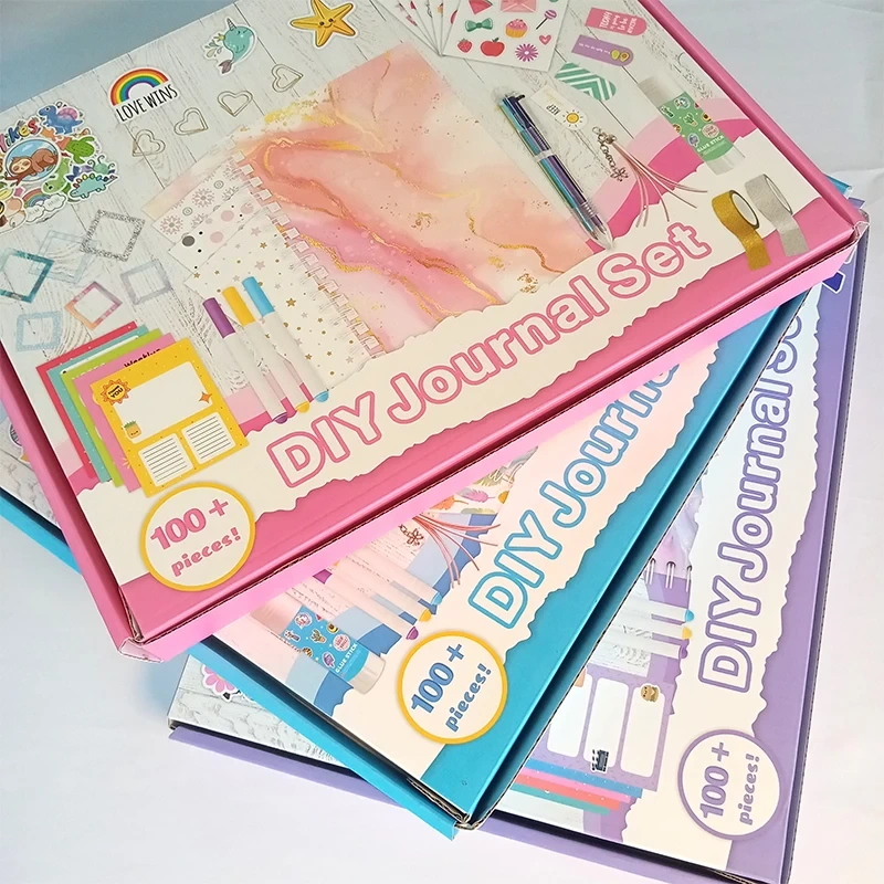Creative Art Crafts Diy Girls Journal Set Stationery Diary Set Gift Box Scrapbook Sticker Diy Journal Kit For Teen Girls 1