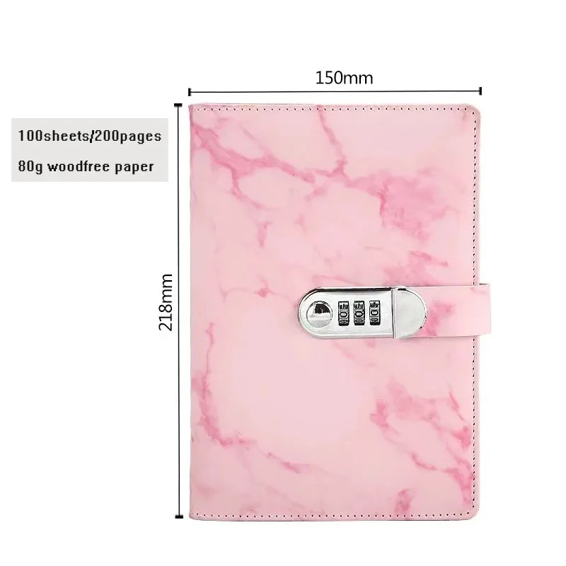 Wholesale Factory Price Custom Pu Covers Combination Lock Diary A5 Leather Secret Journal Notebook Diary With Lock 1