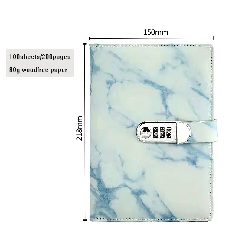 Custom Pu Covers Combination Lock Diary A5 Leather Secret Journal Notebook Diary With Lock 1