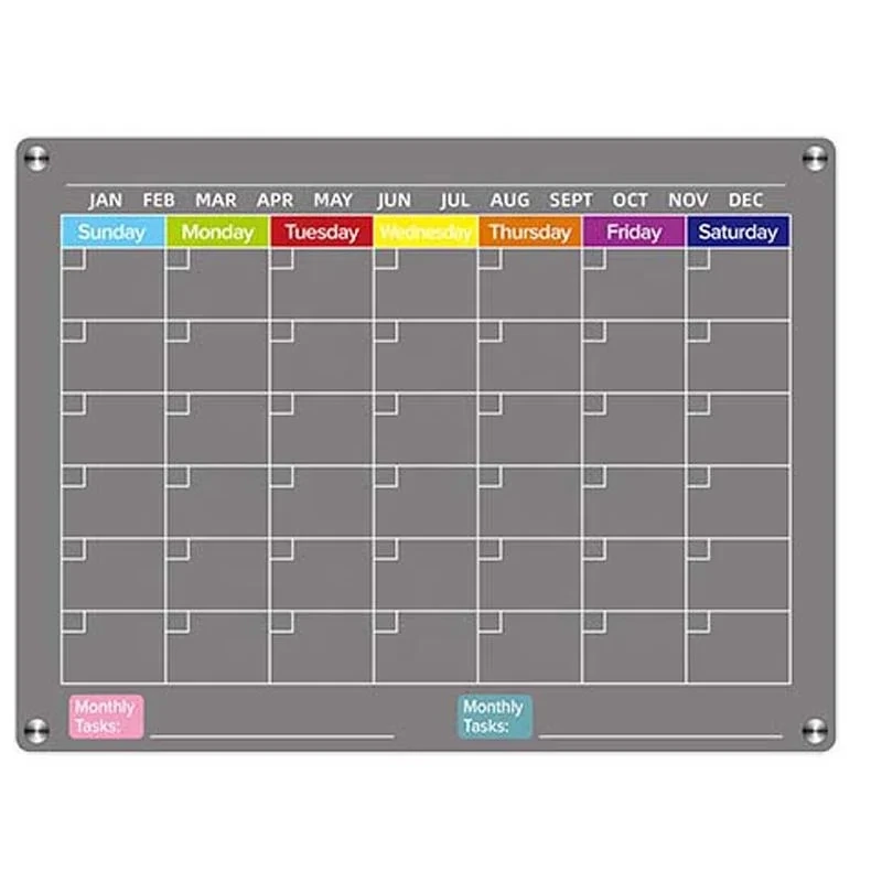 Customized Refrigerator Dry Wipe Board Calendar Weekly Monthly Calendar Erasable Magnetic Transparent Message Board 1
