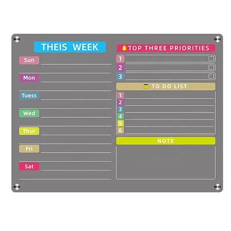 Customized Refrigerator Dry Wipe Board Calendar Weekly Calendar Erasable Magnetic Transparent Message Board1 1
