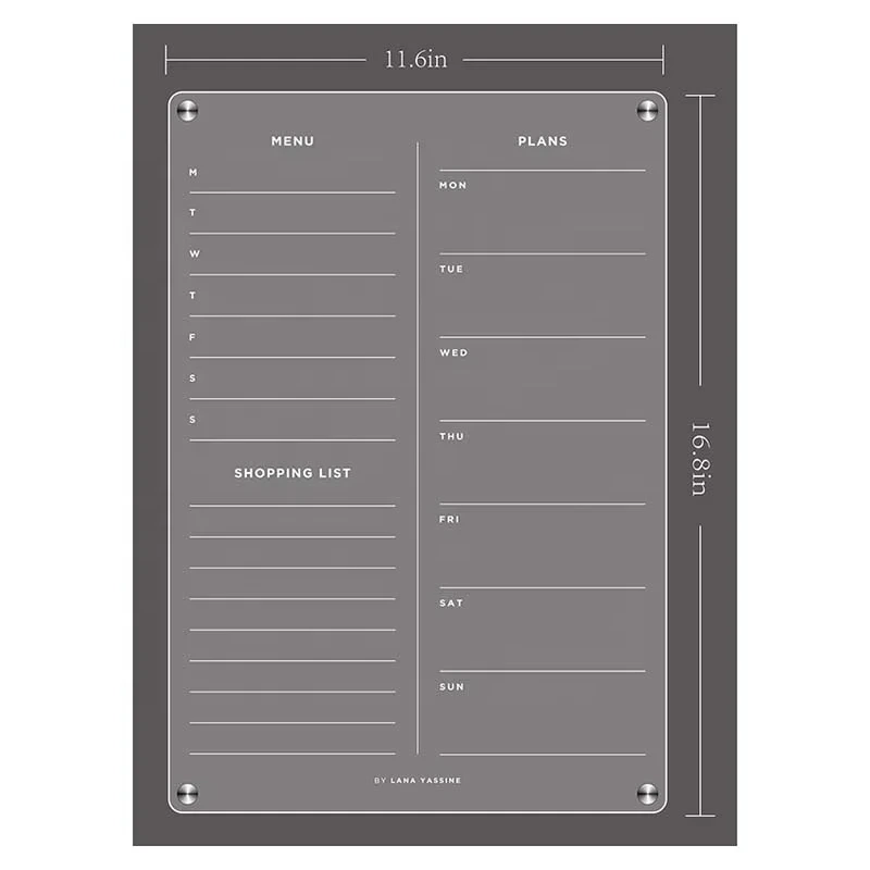 Customized Family Kitchen Refrigerator Dry Wipe Board Calendar Weekly Calendar Erasable Magnetic Transparent Message Board 1
