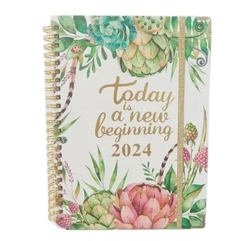 2024 Custom Daily Diary Planner Notebook Spiral Notebook Journal Agenda Hardcover Notebook With The Side Pocket 1