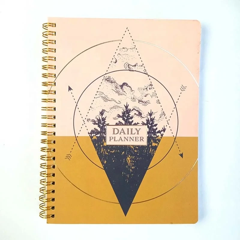 Wholesale Daily Planner Hot Sale Spiral Journal Agenda Softcover Notebook With Custom Logo 1