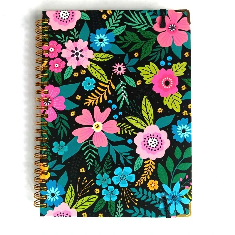 2024 Custom Luxury Metal Ring Hardcover Record Notebook Planner Manufacturer Wholesale Spiral Notebook With Personalized Logo 1