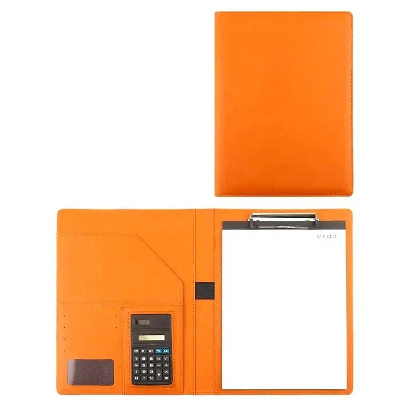 Wholesale Custom High Quality B4 Leather Business Portfolio Office Folder With Card Holder 1