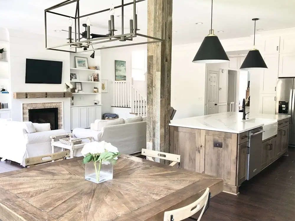 Hot Sale American Woodmark Custom Kitchen Cabinets Shown in Farmhouse Style for Apartment 3