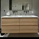 AllandCabinet Bathroom Sink Cabinets Horizontal Oak Wood Grain Laminated Finish Bathroom Vanity Bathroom Sink Cabinetshighly Rated 2