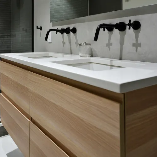 AllandCabinet Bathroom Sink Cabinets Horizontal Oak Wood Grain Laminated Finish Bathroom Vanity Bathroom Sink Cabinetshighly Rated 4