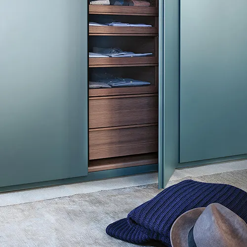 AllandCabinet Modern Wardrobe Design Luxury Customized Blue Lacquer Casement Wardrobemade in China 3