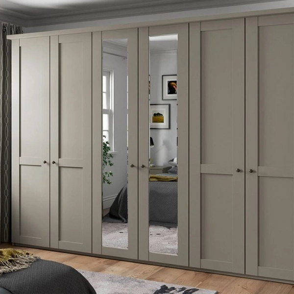 Mat painted grey shaker casement closet 1