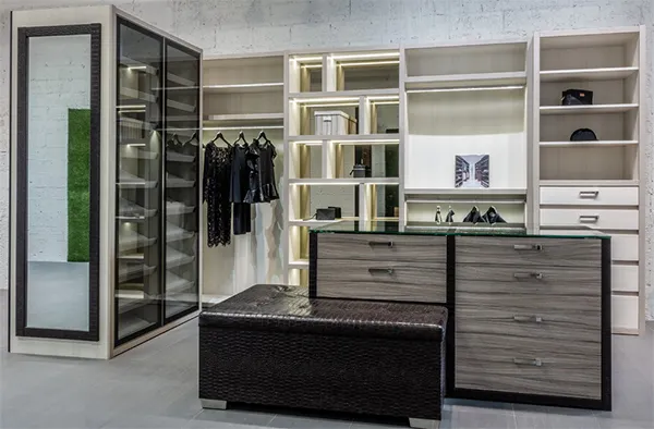 Walk in Closet Design Modern design Best Factory PriceWalk in Wardrobe with Mirror Door Panel 4