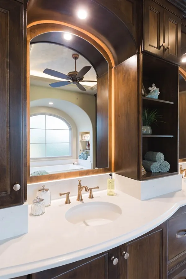 For House Bathroom Sink Cabinets Classical Brown Shaker Style Solid Wood Vanity by AllandCabinet 5