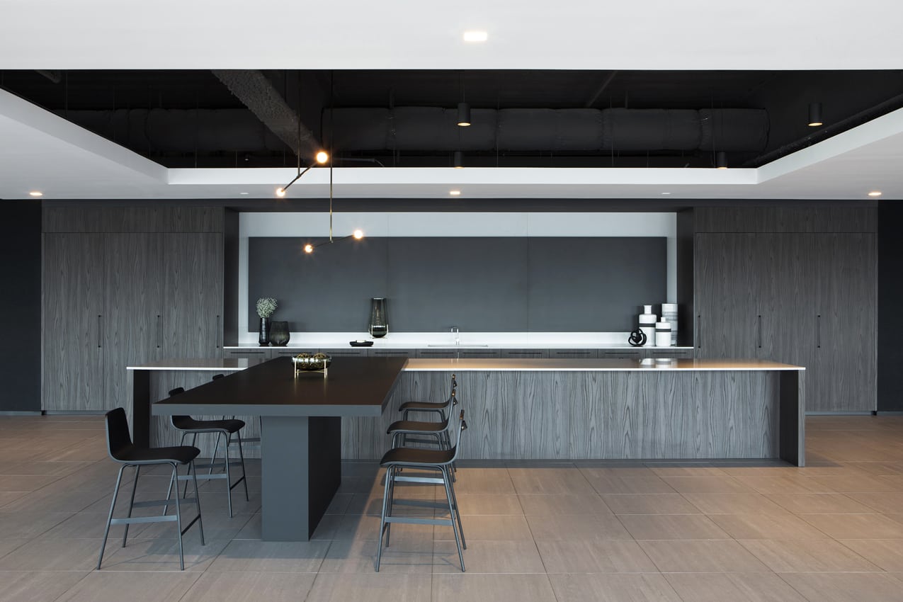 Black wood grain wood tone timber grain timber tone kitchen cbainet-Allandcabinet 1