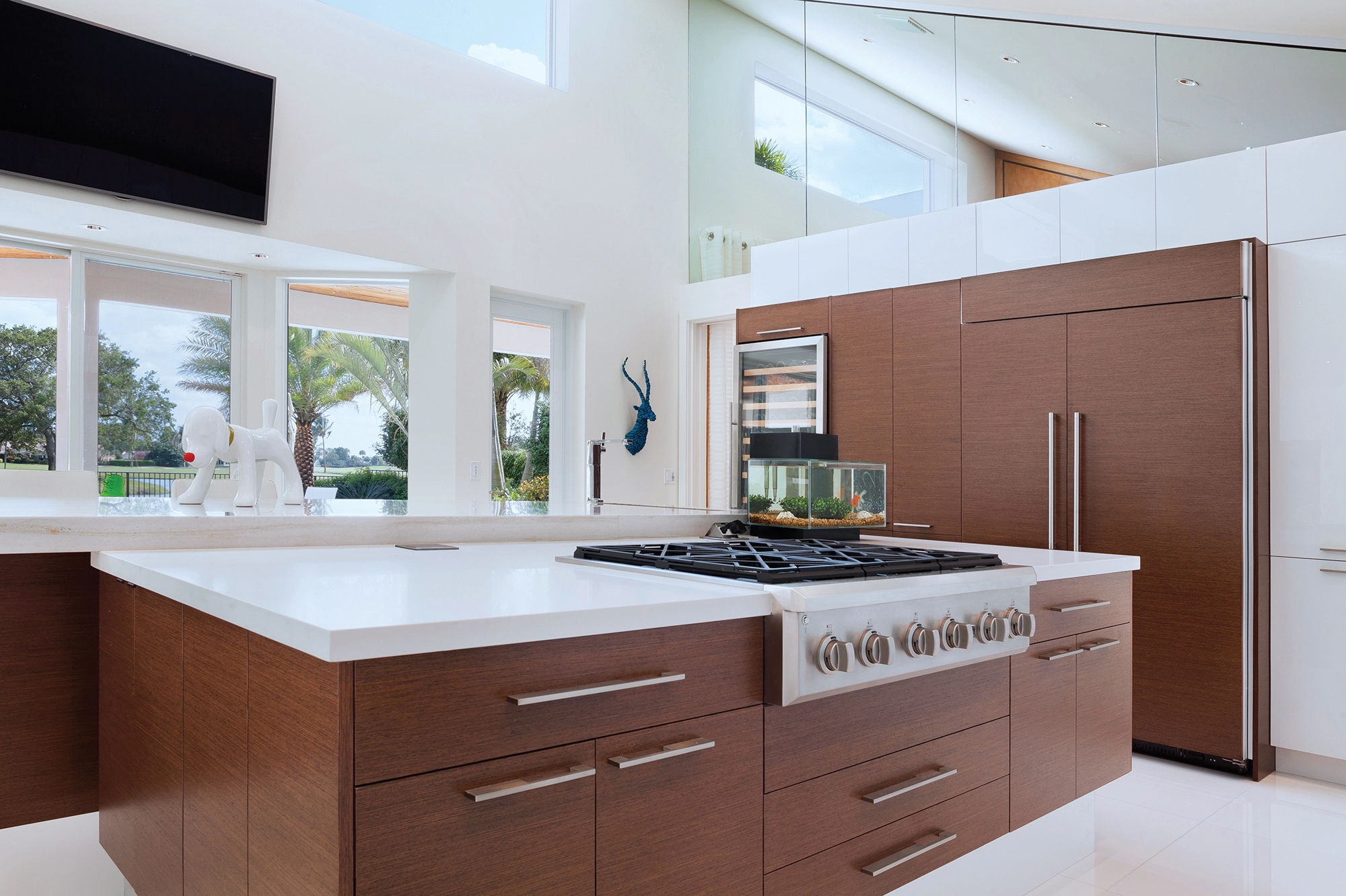 Design moderno de cozinha em dois tons com grãos de madeira -Allandcabinet 1